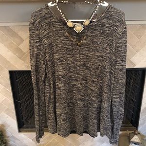 Old Navy Gray Blouse with Sheer Back Panel